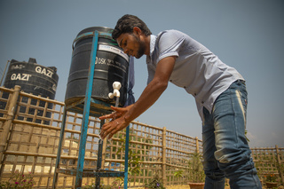 IOM hand washing points set up throughout the Rohingya settlements of Cox's Bazar.
