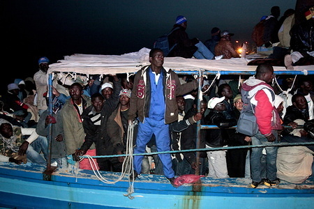 Italian Coast Guard rescues migrants and refugees bound for Italy. © IOM/Francesco Malavolta 2014