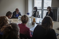 IOM Director General AntÃ³nio Vitorino meets with IOM staff during his visit to Poland to see IOMâs response to the on-going Ukraine Crisis.