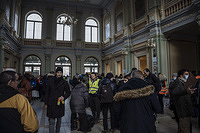 Ukrainian refugees and Third Country Nationals (TCNs) arrive at the train station in RzeszÃ³w, Poland. Upon arrival, refugees and TCNs are offered a wide variety of assistance offered by IOM and other organizations including transportation assistance, DTM, food distributions, clothing, and more.