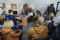 IOM Deputy Director General Ugochi Daniels meets with the IOM team in KoÅ¡ice to see the humanitarian response of the Ukraine crisis.