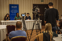 IOM Deputy Director General Ugochi Daniels meets with the media during her trip to Slovakia to discuss the on-going situation in Ukraine advocate for more assistance from the international community in order to meet the growing humanitarian needs of the crisis.