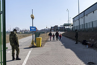 Ukrainian refugees crossing Medyka border in Poland. March 20, 2022