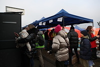 People are fleeing Ukraine at the Medyka border crossing and Przemysl train station.