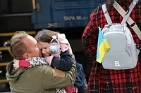 Heartbreaks as hundreds kiss to loved ones before returnng to Ukrainian capital Kiev from western city Uzhhorod.
