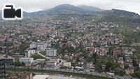 General drone footage of Sarajevo in Bosnia and Herzegovina.