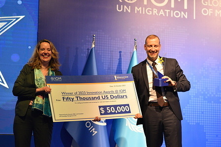 The 2023 Awards were awarded at the IOM Global Chiefs of Missions Meeting (GCOMM) in Istanbul on 25 October 2023. The winners of the 2023 Awards spanned six categories, showcasing pioneering solutions for the Organization, its beneficiaries and partners. Photo: IOM/Emrah Ozesen