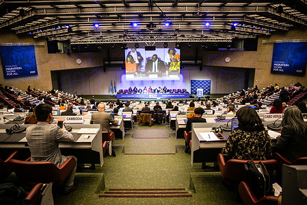 Representatives of the International Organization for Migration’s member states are meeting in Geneva for the 114th session of the council. The Council is the highest authority of the IOM. It meets in regular sessions once a year and in special sessions at the request of: one-third of its members, the Director General or the Chairman of the Council in urgent circumstances. The main functions of the Council, as set out in the provisions of the IOM Constitution, are to: determine, examine and review the policies, programmes and activities of the Organization; review the reports, approve and direct the activities of any subsidiary body; review the reports, approve and direct the activities of the Director General; review and approve the programme, the Budget, the expenditure and the accounts of the Organization; and to take any other appropriate action to further the purposes of the Organization.